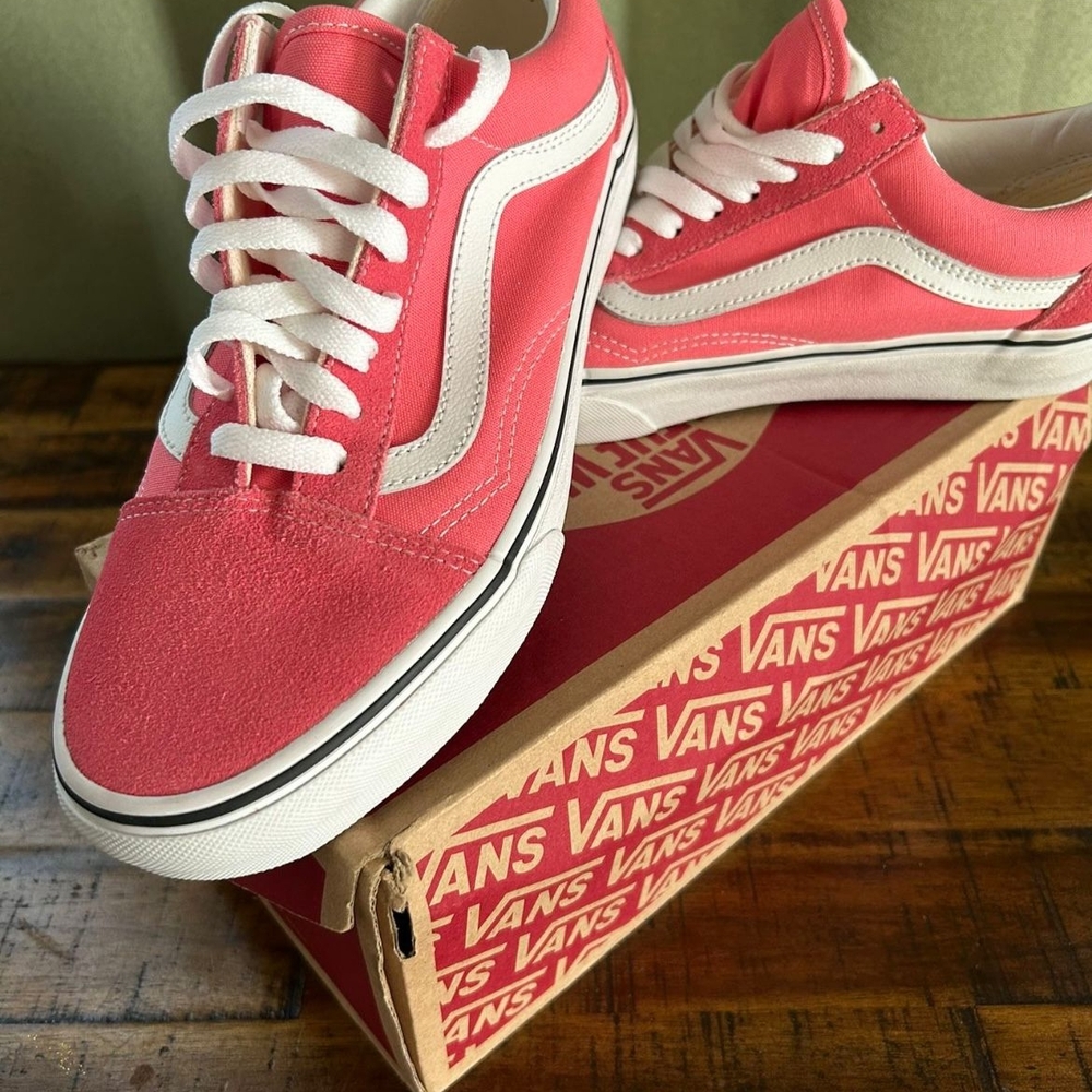 Vans Pink and White Women's Sneakers